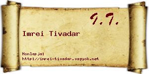Imrei Tivadar névjegykártya
